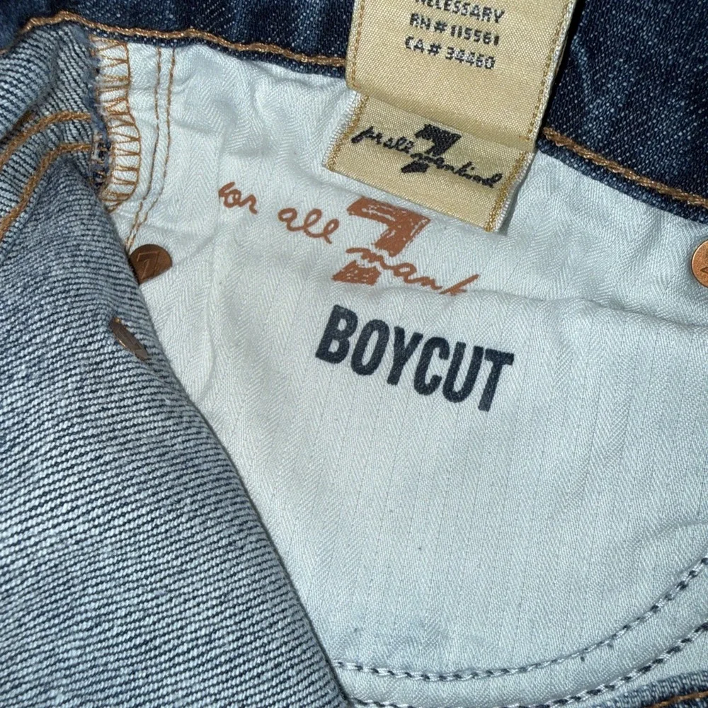 7 For All‎ Mankind Vintage Women's Boycut Stretch Low Rise Button Fly Jean Sz 30